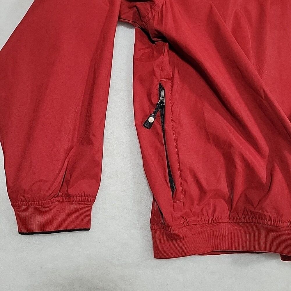 New Izod XFG Windbreaker Mens Sz L Red Jacket Side Zipper Pullover Golf (3092) - Picture 3 of 10